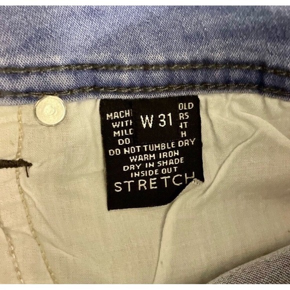 Y2K Light Denim Shorts Stretch Women's Size W31 - Picture 3 of 4